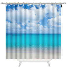 Blues, Bathroom, Waterproof, Shower Curtains