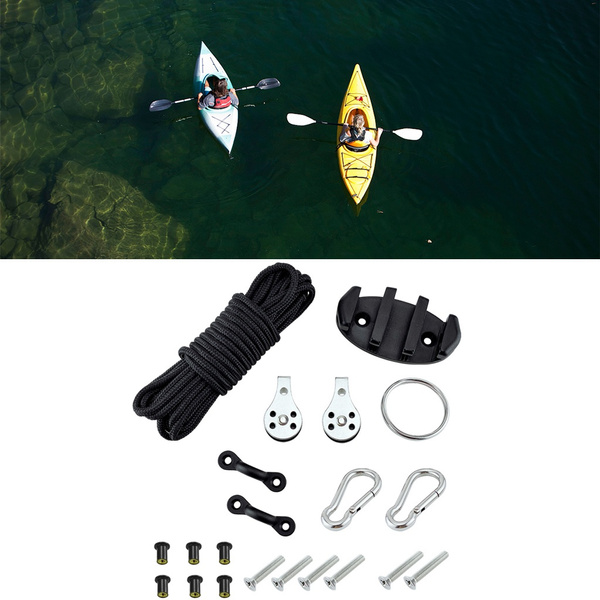Kayak Canoe Anchors Trolley Kit Cleat Rigging Ring Pulleys Pad Eyes
