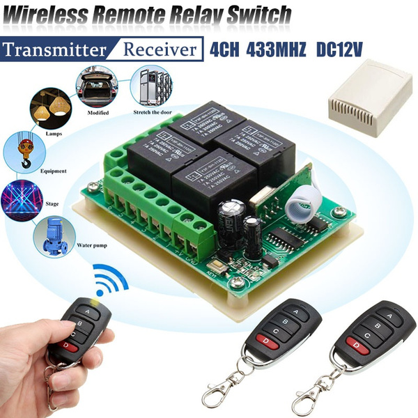 Universal Wireless Remote Control Switch DC 12V 4CH Relay Receiver