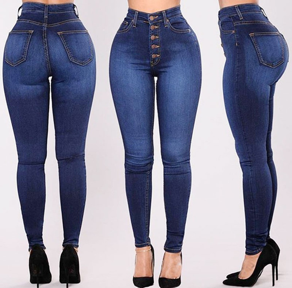 Jeans For High Waist Push Up Jeans High Elastic Plus Size Stretch Ladies Mom Jeans Female Washed Denim Skinny Pencil Pants |