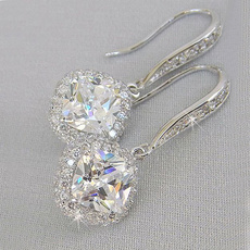 Women, DIAMOND, Gemstone Earrings, Elegant