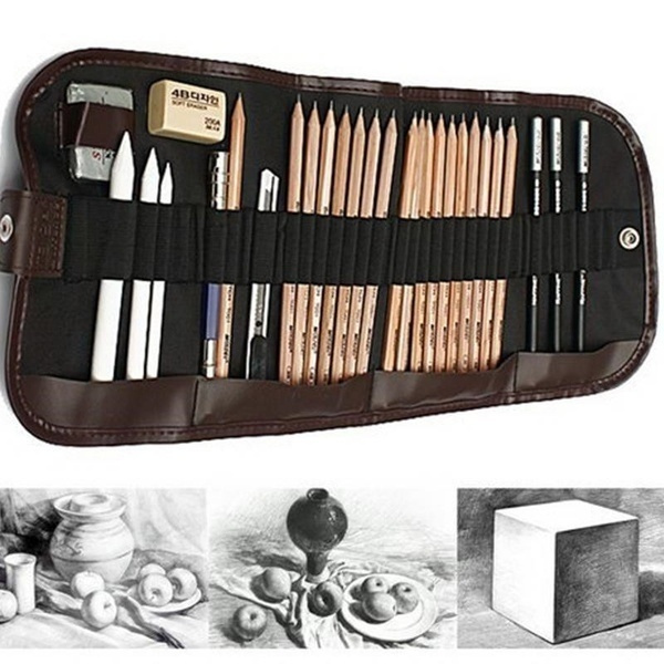 29pcs Drawing Sketch Set Charcoal Pencil Eraser Art Craft Painting