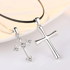 Sterling, DIAMOND, Cross necklace, Gifts