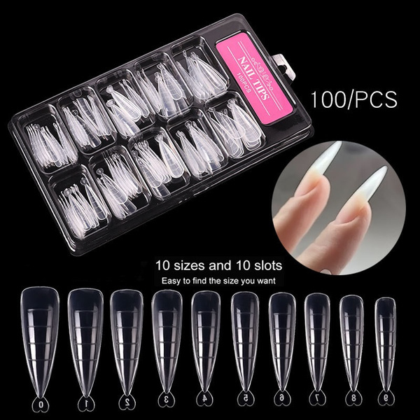 100 Pcs Poly Gel Quick Building Mold Tips Nail Dual Forms Finger ...