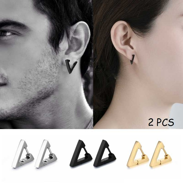 Sterling Silver Bar Stud Earring for Men - Guys fashion earring - Nadin Art  Design - Personalized Jewelry