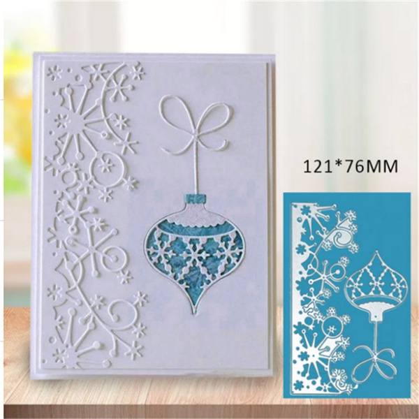 Christmas Ornament Die Cuts Set Embossing Stencil Elk Snowflake Gifts Template Tool for DIY Scrapbook Card Making Supplies 