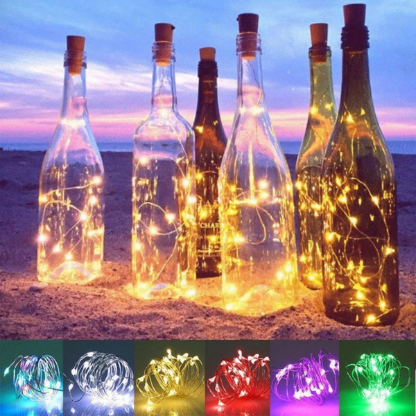 20LEDs Solar/Battery Wine Bottle Cork Shaped Fairy String Light  Xmas Decoration 
