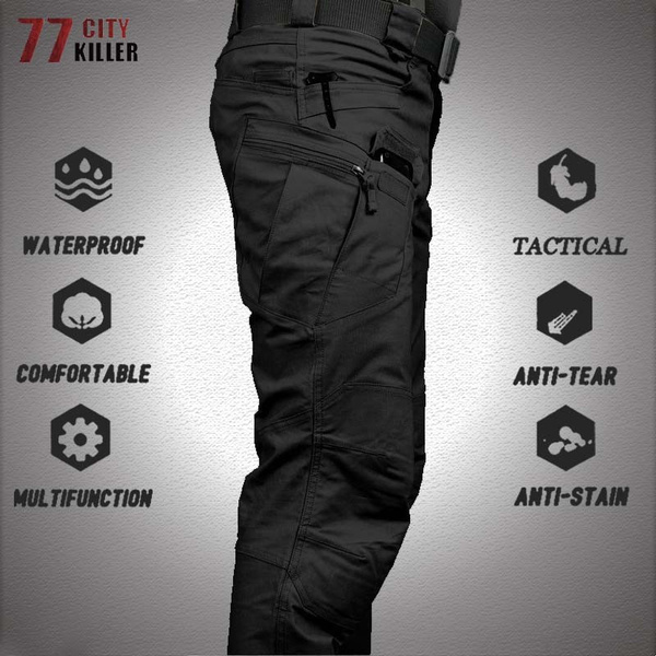 Waterproof Mens Army Cargo Pants Military Tactical Combat Casual Trousers Hiking 