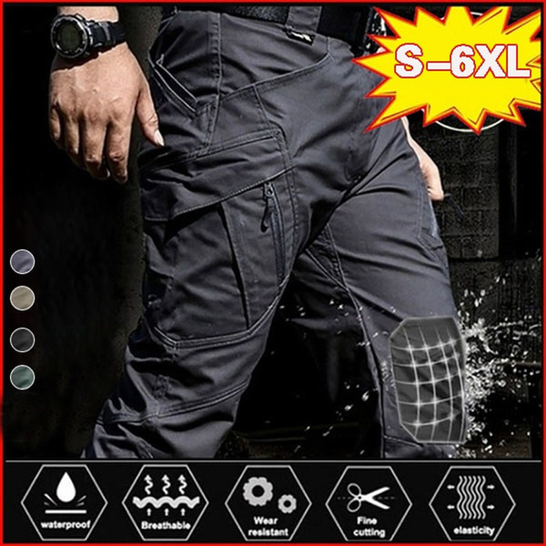 Work Trousers for Men Waterproof Cargo Trousers Tactical Pants Combat  Trousers Outdoor Hiking Casual Pants at Amazon Men's Clothing store