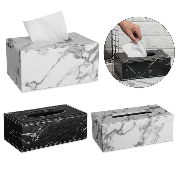 Tissue Case Box Container PU Leather Home Car Towel Napkin Paper Holder Box Case 