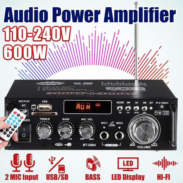 600W 110V240V bluetooth USB HiFi Stereo Digital Home Car Amplifier