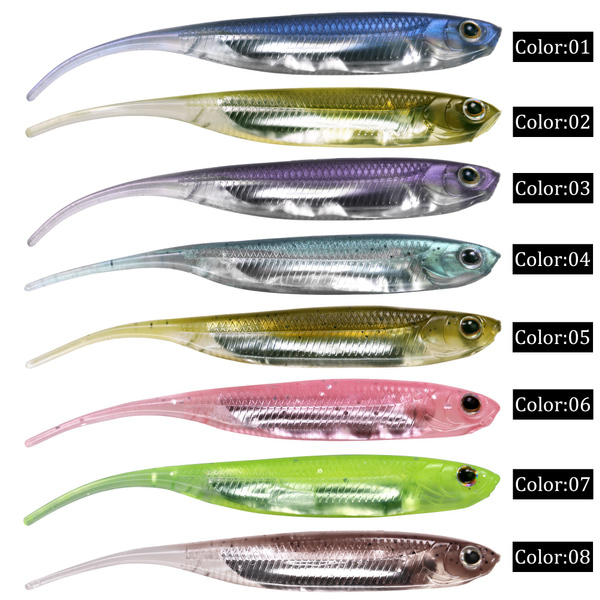 8cm Soft Plastic Fishing Lures Swimbait Soft Lure Shad Bait Minnow Bait  Shad Lure Fishing Soft Plastic Lures for Bass Trout Pike 6Pcs