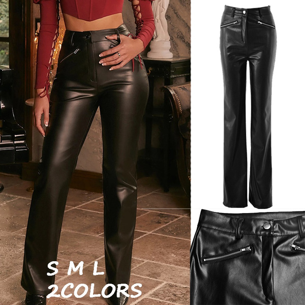 Croc Leather Look Faux Leather Skinny Trousers | boohoo