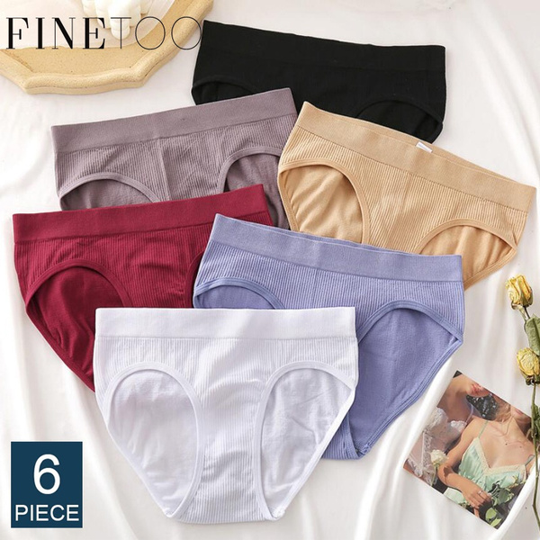 Finetoo Cotton Panty Women's Solid Color Panties For Women Sexy