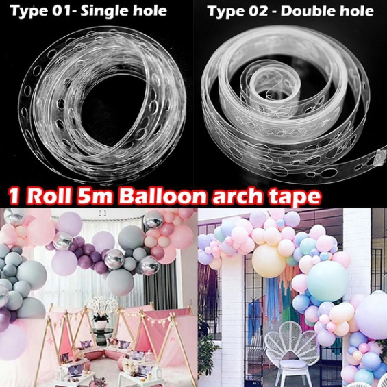 2PCS 5M DIY Balloon Decorating Strip Connect Chain Balloon Arch