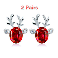 Gemstone Earrings, Stud Earring, antlerstud, Jewelry