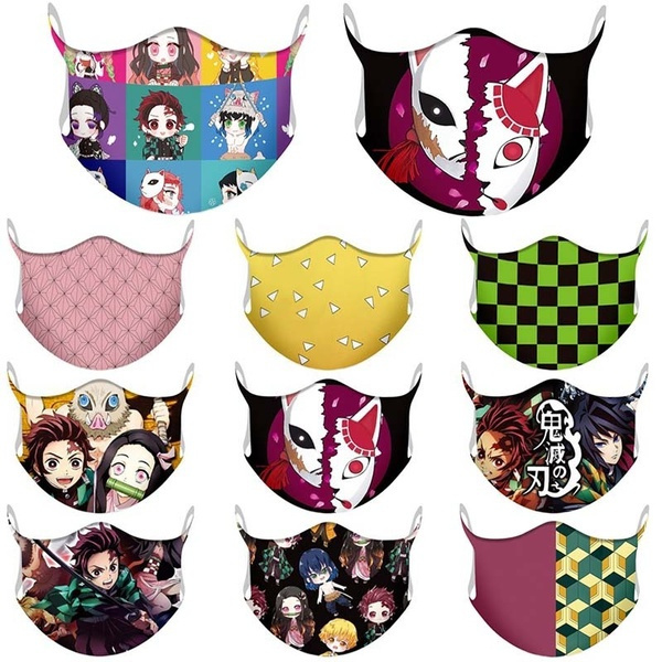 10 Styles Japanese Anime Demon Slayer Kimetsu No Yaiba Printed Cotton ...