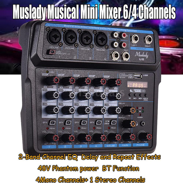  Mezclador de audio de 6 canales – Consola mezcladora