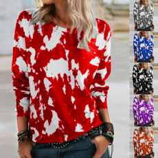cute, Printed T Shirts, Tops & Blouses, loosepullovershirt
