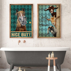 goatposter, Funny, horseprint, bathroomdecor