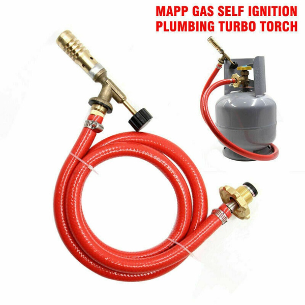 Mapp Gas SelfIgnition Turbo Torch With Plumbing Hose Solder Propane