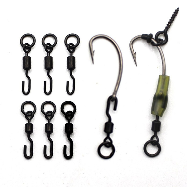 20PCS Carp Fishing Equipment Quick Change Swivels For Flexi Spinner Hook  Swivels Ronnie Rig Carp Fishing Rig Rings Accessories