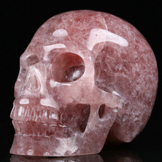 quartz, skull, Crystal, strawberrycrystalskeleton