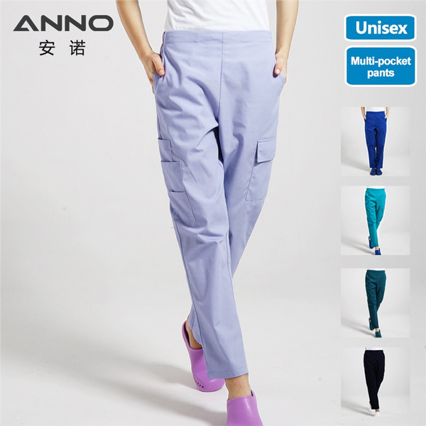 Pantaloni Scrub Medici Donna - Fondo Infermiera Con Tasche, Vestibilità Dritta (XS-2XL)