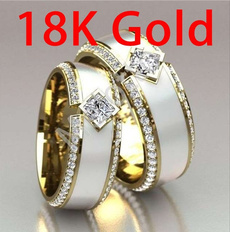 Couple Rings, yellow gold, Ivory, DIAMOND