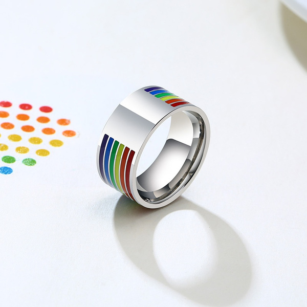 Gay pride engagement on sale rings