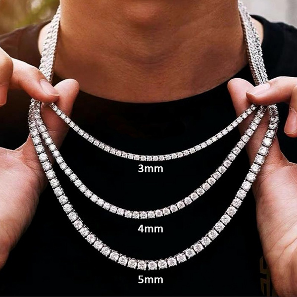 Men Diamond Tennis Necklaces - Etsy
