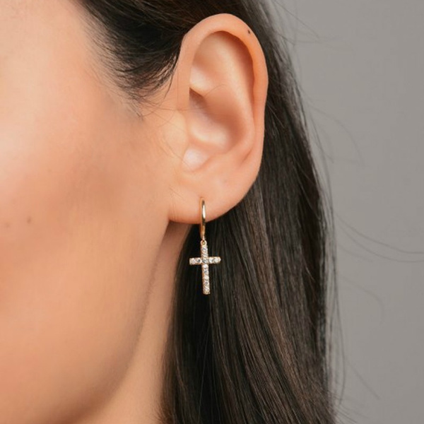 Flipkart.com - Buy vien Stainlesss Steel Cross Stud Earring for cool  boy/girl Original unique stainless steel stud earrings for Men and women  Stainless Steel Huggie Earring Online at Best Prices in India