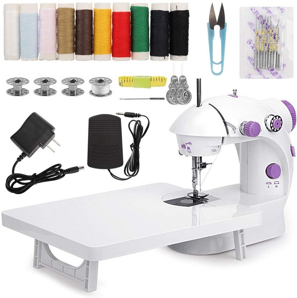 Mini Sewing Machine with Upgrade Extension Table Adjustable Double