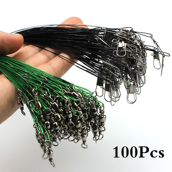 100pcs Stainless Steel Braided Trace Fishing Wire Line Anti-bite Line ...