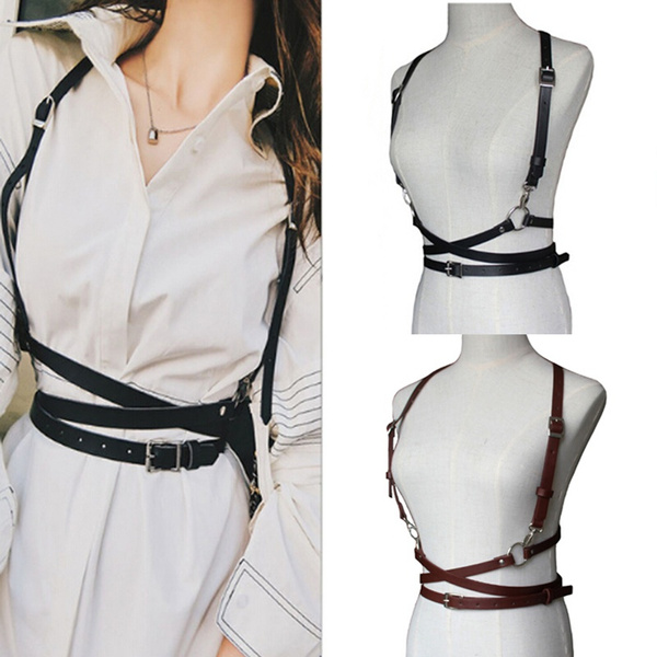 Leather Body Harness, Fashion Adjustable Waist Sculpting Accessory