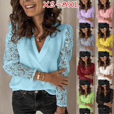 blouse, Plus Size, Lace, long sleeved shirt