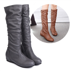 Fashion, womenhighboot, Winter, leather