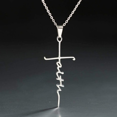 Steel, faith, Cross necklace, Cross Pendant