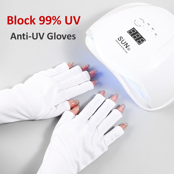 Nail Gloves UV Shield Glove Gel Manicures Fingerless Anti UV