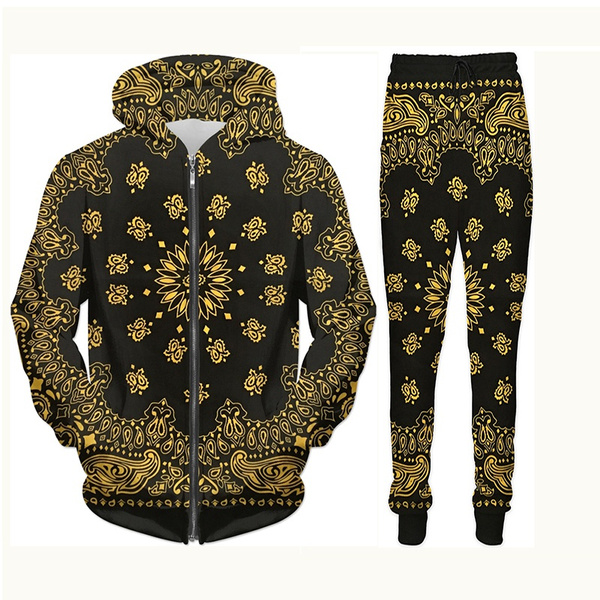 Fashion Black and Gold Bandana Funny 3D 