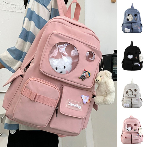 Female Kawaii College Backpack Women Nylon School Bag Girl Travel