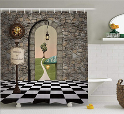 brown, extralongshowercurtain, Bathroom Accessories, Home Decor