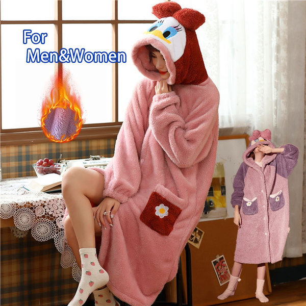 Long Bath Robe for Men And Womens Plush Soft Bathrobes Nightgown