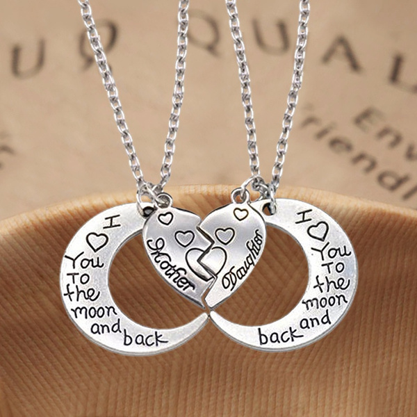 Mother daughter store moon necklace