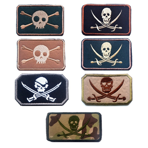Applique Patch Badge Pirate, Skull Pirate Patch Military