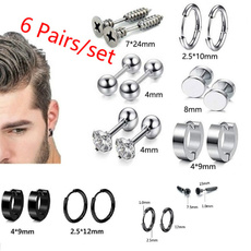 Mens Earrings, Steel, Stud, Stainless Steel