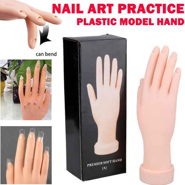 Nail Art Training Hand Flexible Fake Hand Practice Manicure Training Model  Tool