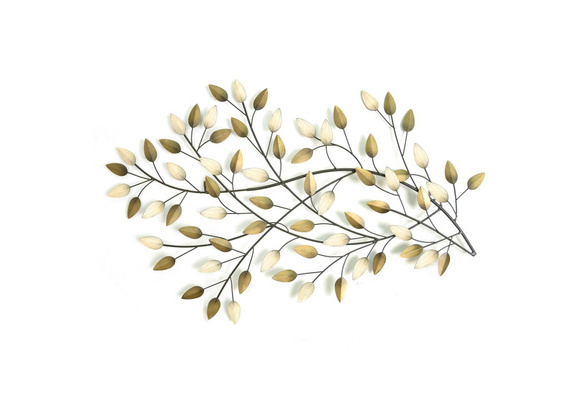 Details about / Stratton Home Decor Blowing Leaves Contemporary Modern Decorative Wall Art Gold