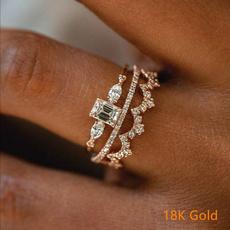 weddingengagement, noble, 3pieceringset, crystal ring