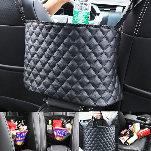 Car Storage Net Pocket Organizer Accessories PU Leather Bag Large Handbag Holder 
